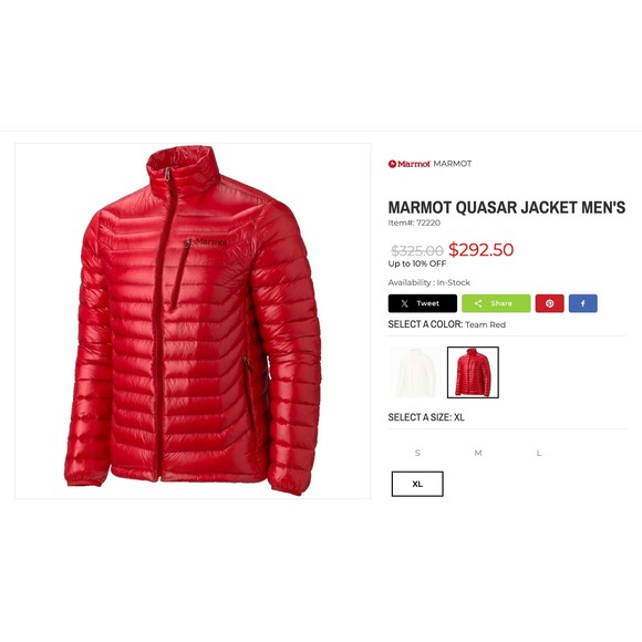 Marmot Quasar Hooded Jacket 850 Down Fill Black Men's XLarge Tall - Picture 3 of 12